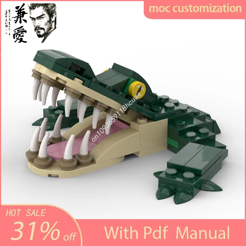 

119 шт. MOC индивидуальный модульный аниме мультфильм модель крокодила строительный блок Diy креативная сборка кирпичи игрушки подарок