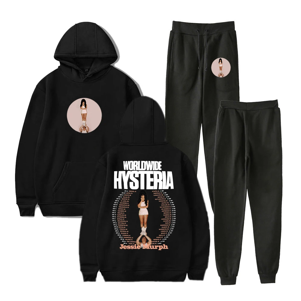 GF جيسي مورف جولة هستيريا في جميع أنحاء العالم 2025 هوديس بنطال رياضي قطعتين مجموعة بلوزات + Sweatpants الرجال النساء الزي مجموعات #2