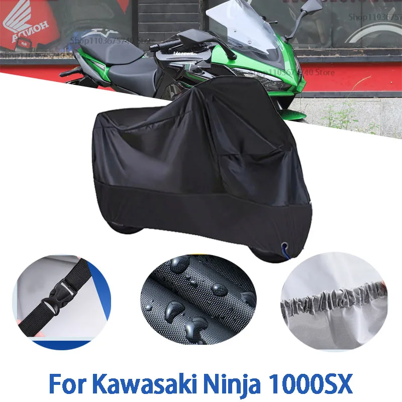 

Полный чехол для мотоцикла Kawasaki Ninja 1000SX, автомобильный уличный солнцезащитный чехол от пыли и ушей, утолщенный оксфордский чехол, аксессуары
