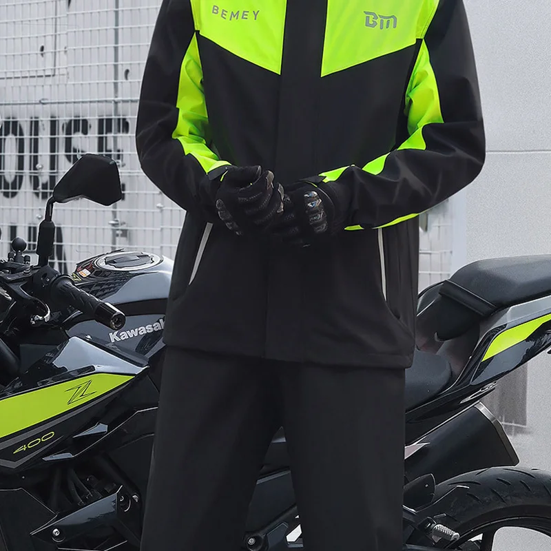 Men And Women Split Raincoat And Rain Pants Set Outdoor Cycling Waterproof Reflective Rainproof Jacket And Pants Set
