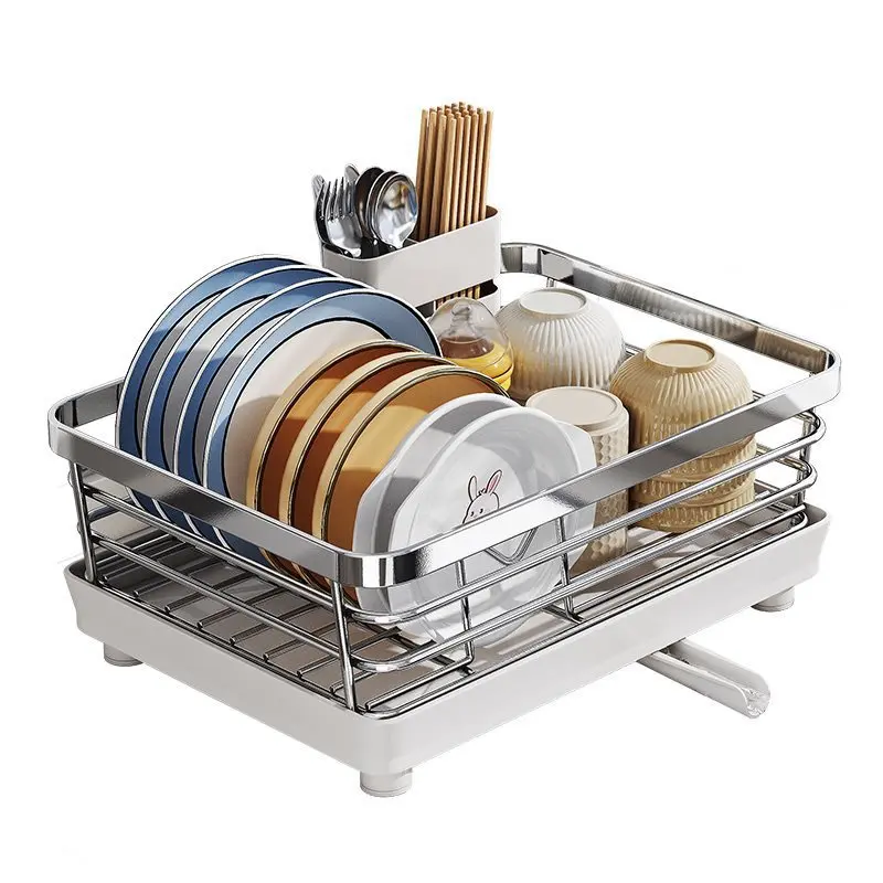 

Stainless steel dish drain rack, kitchen rack, water storage, bowl and chopsticks drain basket, dish storage rack