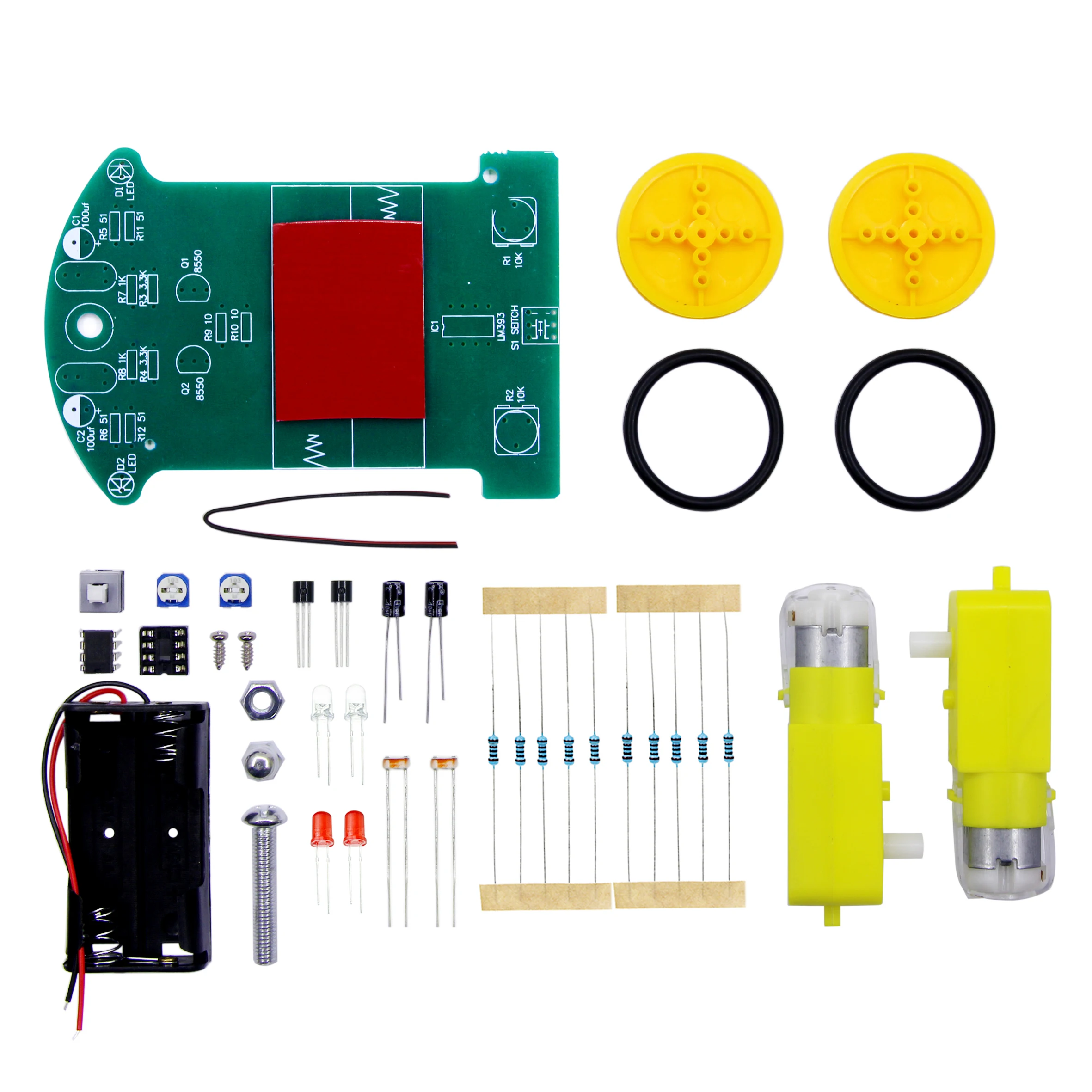 D2-1 zestaw DIY inteligentna linia śledzenia inteligentny zestaw samochodowy Suite silnik TT produkcja elektroniczna inteligentne części samochodowe Patrol DIY Kit — zdjęcie 2