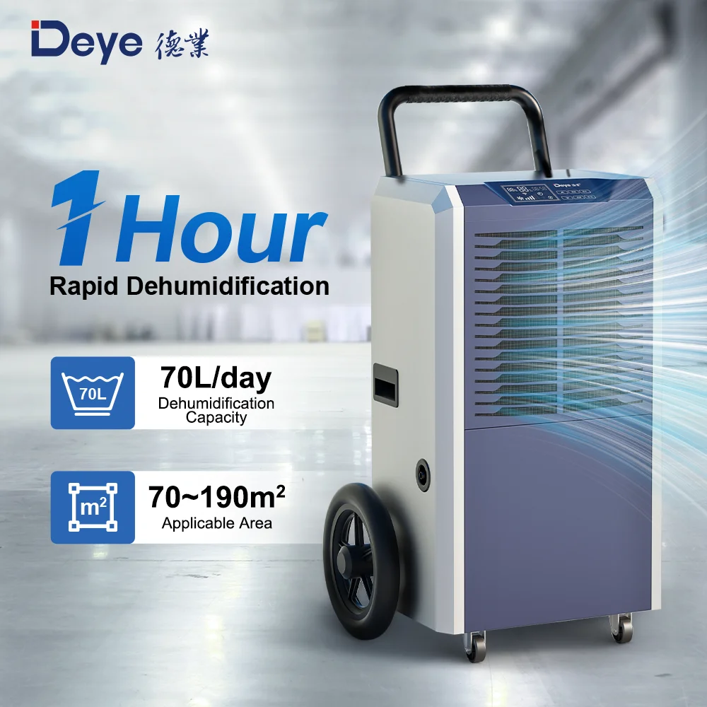 870T 70L Environmentally Friendly R410A Commercial Air Fresh Portable Indoor Industrial Dehumidifier For Greenhouse
