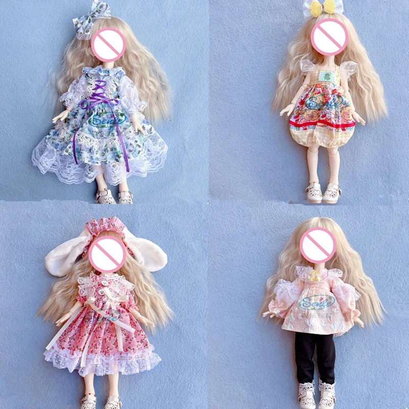 New Plaything Clothes 30cm Dress Up Toy Accessories Fashion Jacket Coat Bib Suit Pantyhose for 1/6 Bjd Doll Girls Gift