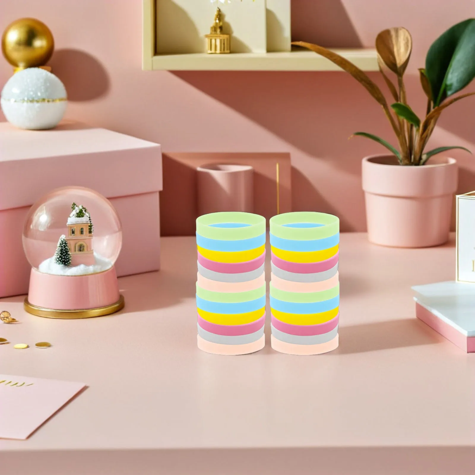 

24Pcs Night Glow Wristbands Luminous Silicone Bracelets Light Up Party Favors Kids Adults Glow in The Dark Rave Supplies