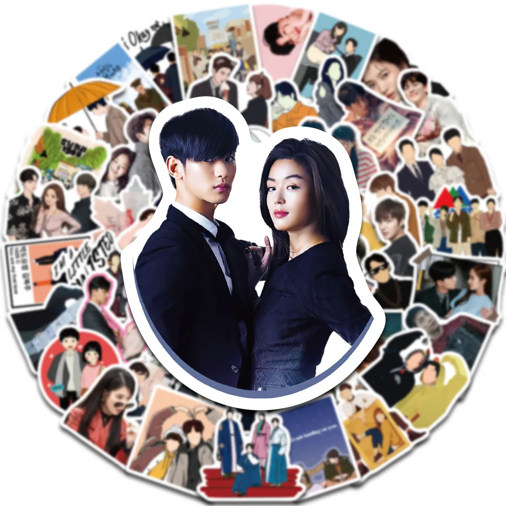 10/50Pcs Korean Drama CP Stickers Cartoon Character Cui Yijing Li Zhoubin Decorative Hand Account Sticker Collection Gift