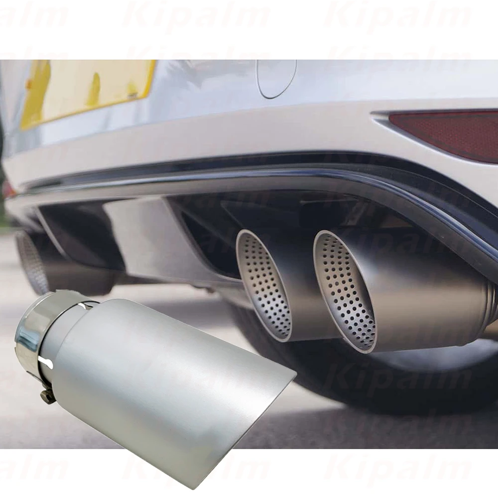 

Muffler New Style Single Stainless Steel Exhaust Tips For Universal Car VW Golf 6 Golf 7 R Tiguan Sandblasting Surface AK Logo