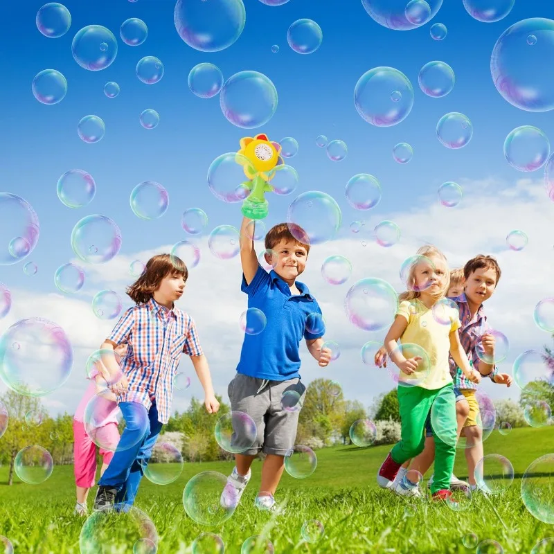 2 個ひまわりバブルマシンライト子供 8 歳幼児ダンスバブルメーカー屋外夏のパーティー誕生日ギフトおもちゃ