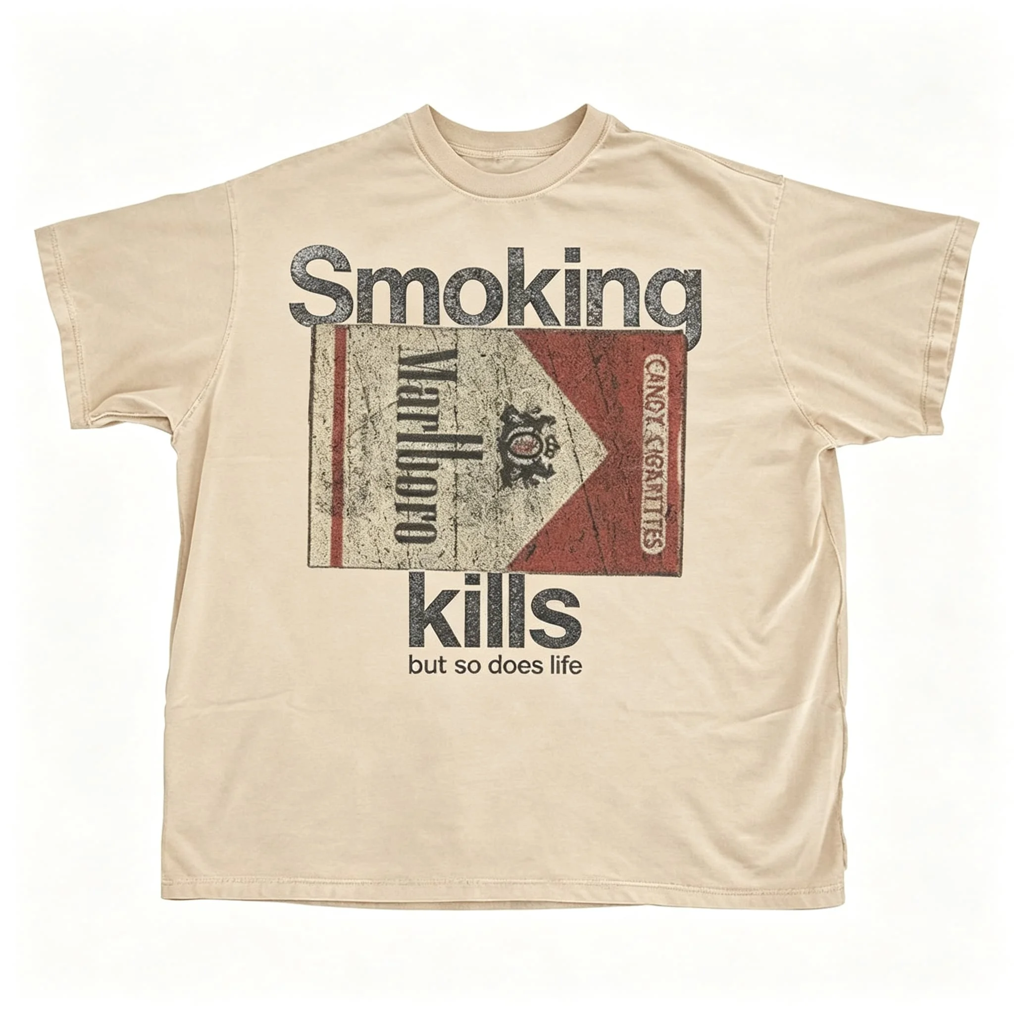 Retro-T-Shirt mit Aufschrift „Räuchern tötet, aber das Leben auch“ – Lässiger, lustiger Stil, Unisex-T-Shirt, Kurzarm, Baumwolle, für Damen und Herren – Detail 15