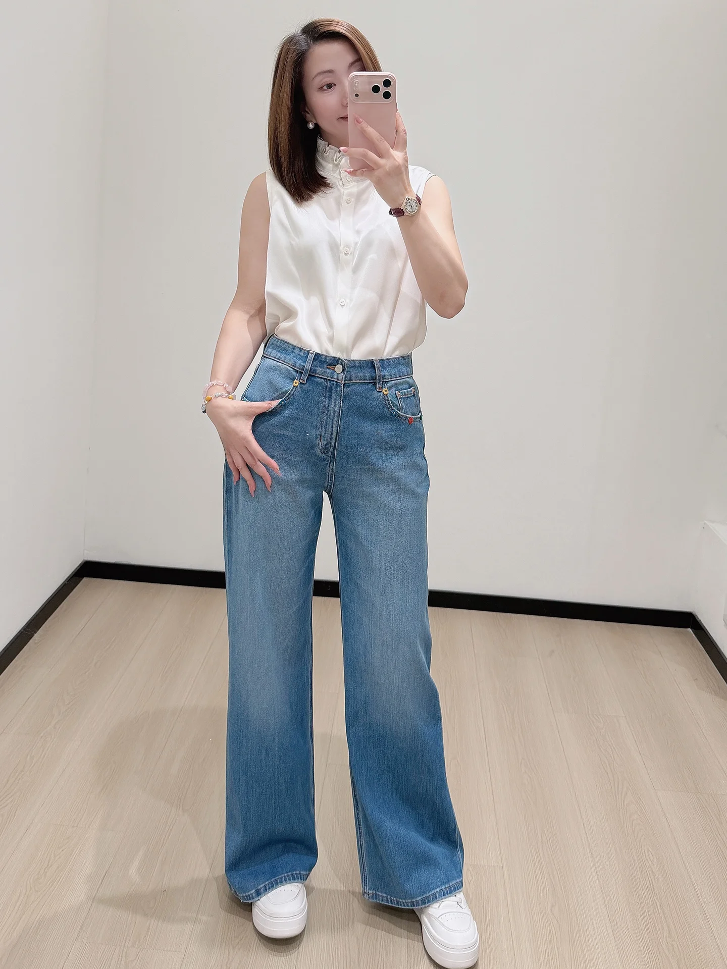 

Romantic Lace Collar Vest Top Women's Faion Spring Summer Cotton Blend Non Deformable Straight Cut No Sve Petal Collar