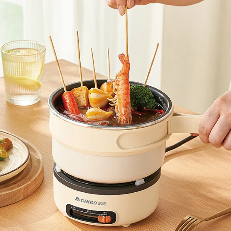 

2L Multifunctional Electric Cook Pot 2 Gear Travel Folding Pot electric Hot Pot Mini Noodle Cook Pot Split Electric Heating Pot