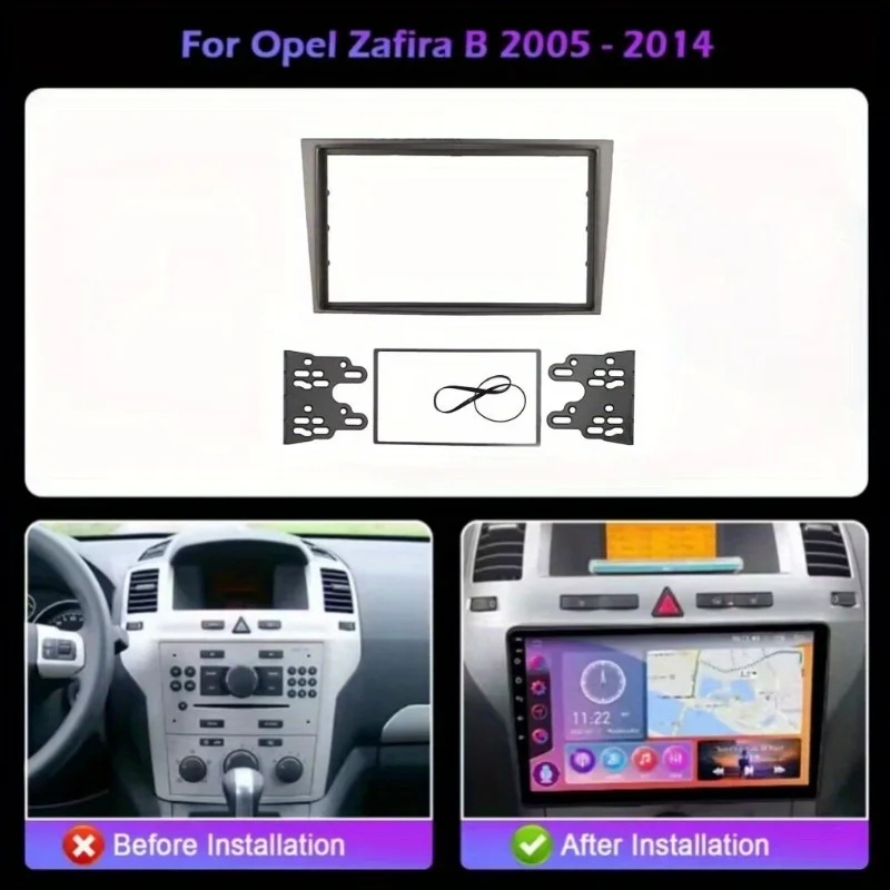 

2 Double Din Radio Stereo Panel Fascia Dash Kit Installation Trim Kit For Opel Astra Antara Corsa Zafira