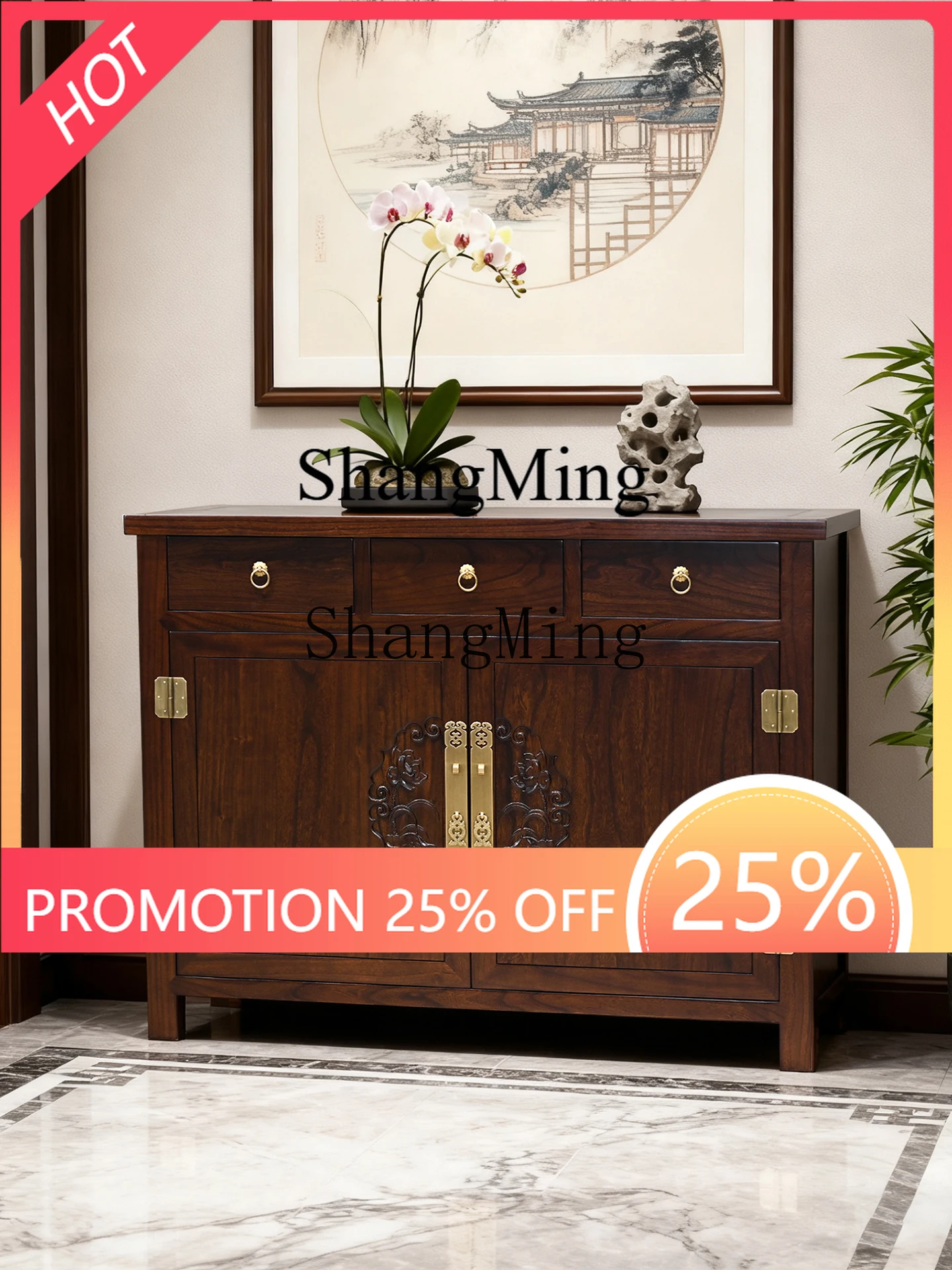 

ZYY Home Old Elm Entry Porch Cabinet Chinese style solid wood foyer partition locker retro storage