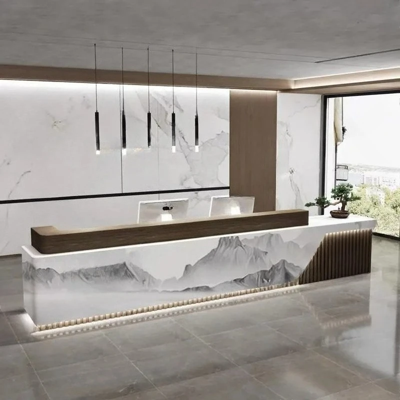 

Уникальные стойки регистрации салона Исполнительный салон красоты Современные стойки регистрации компании Минималистичная коммерческая мебель Escritorio