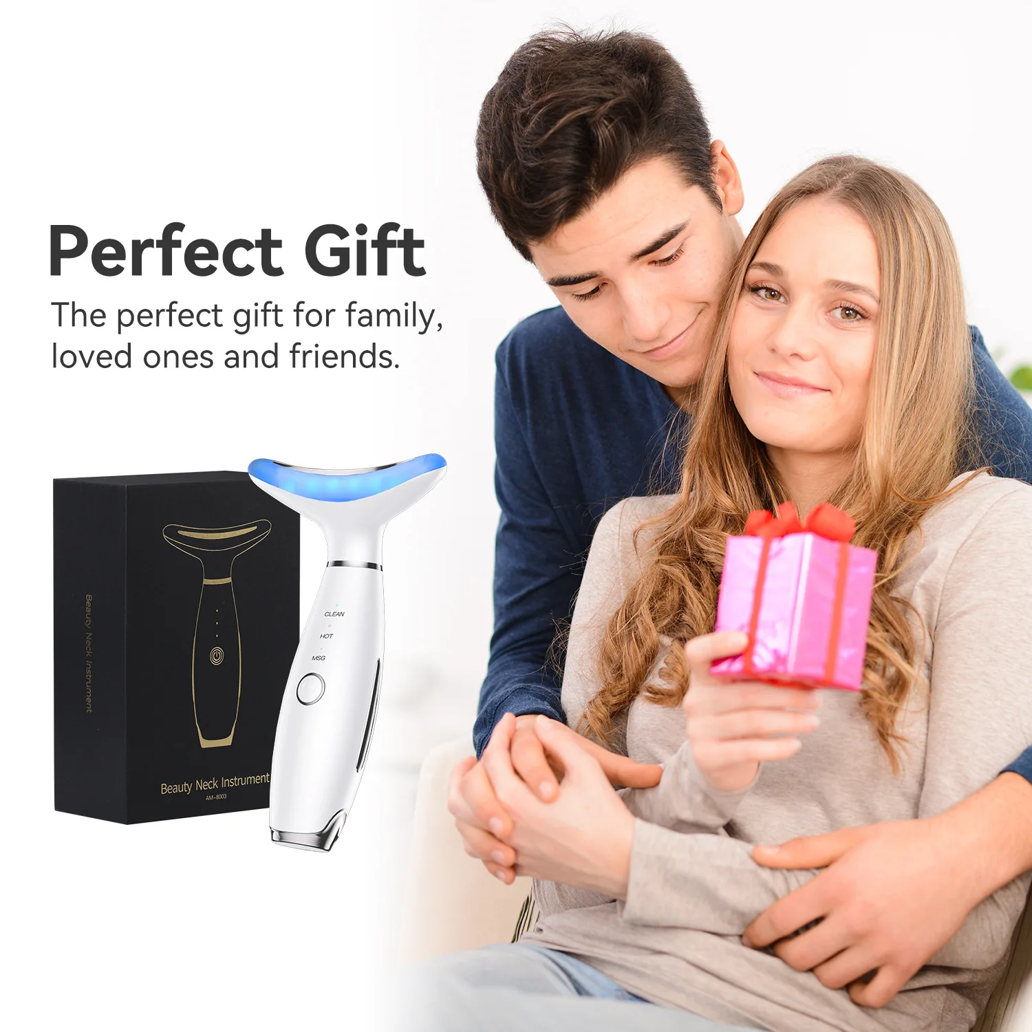 3-in-1 Dolphin Microcurrent Neck Face Massager, Anti-Aging Wrinkle Reduction&Skin Firming Device, Home Use Beauty Care Equipment