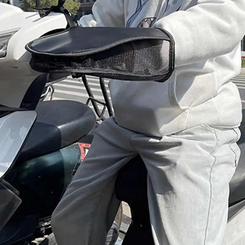 Manguitos de manillar de motocicleta Oxford, guantes de protección solar impermeables con tira reflectante, seguros, cubierta de mango de verano