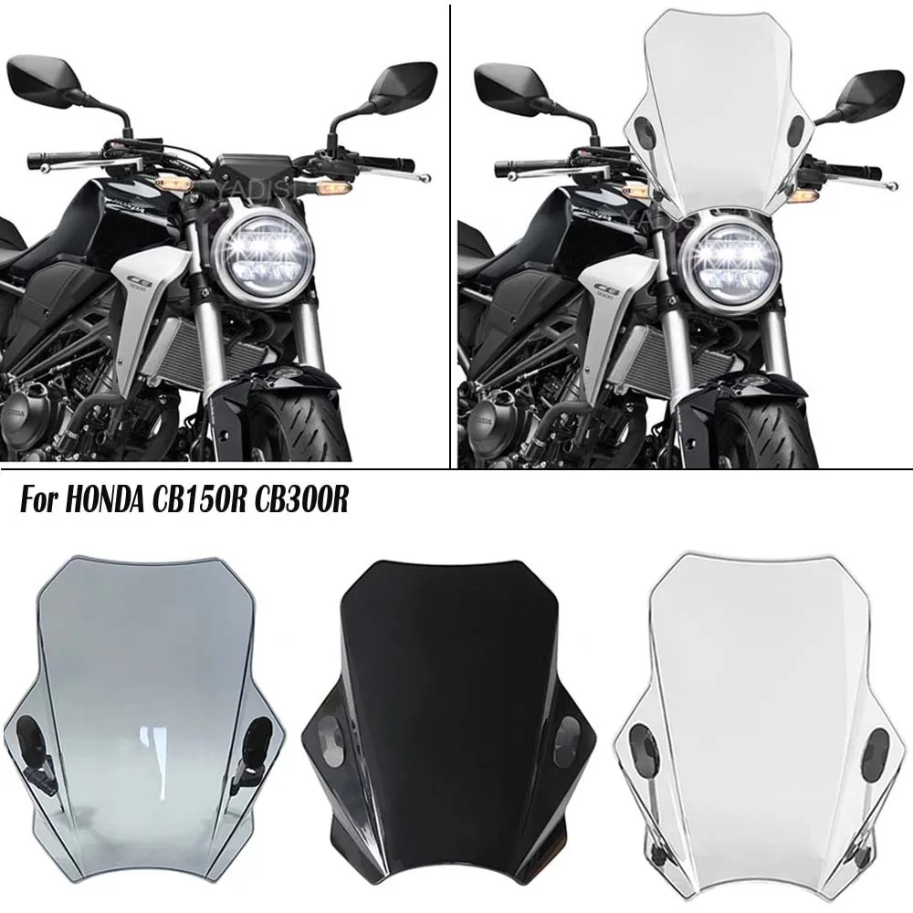 

2022 New For HONDA CB150R CB300R Universal Motorcycle Windshield Glass Cover Screen Deflector Motorcycle Accessories