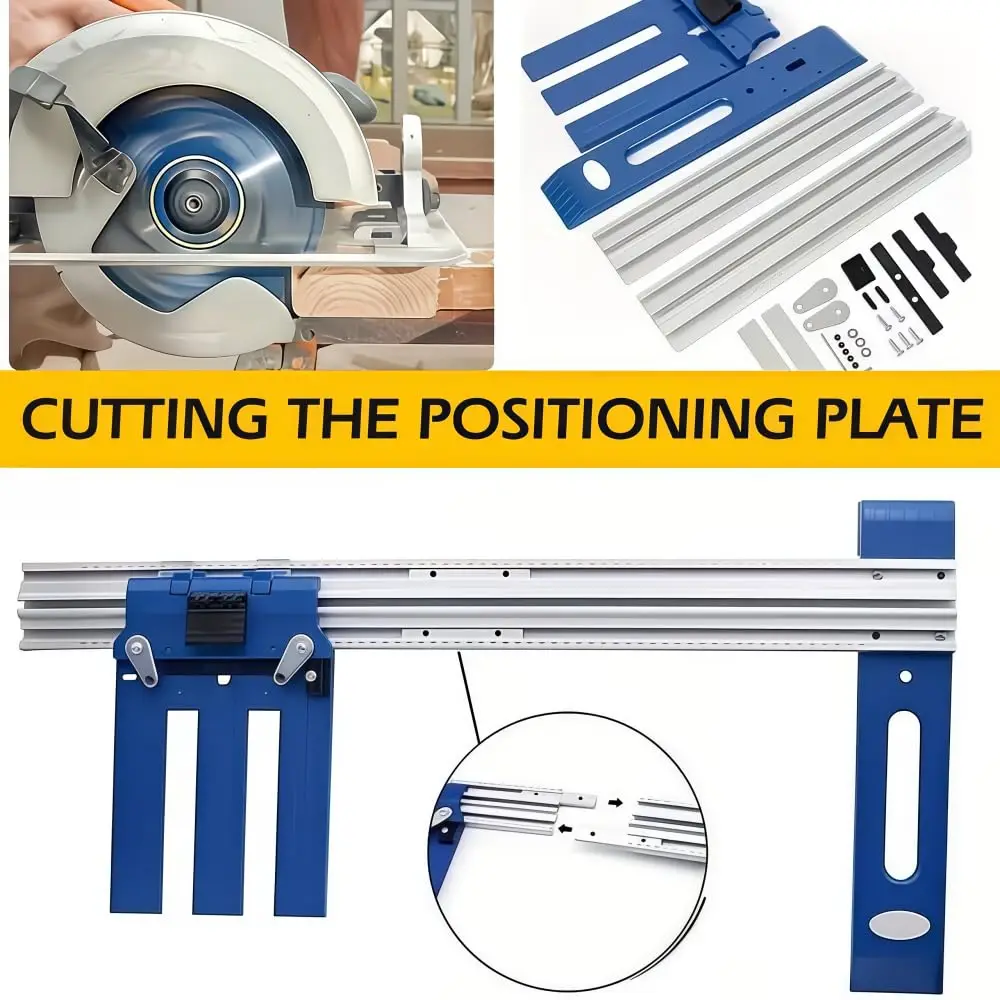 Circular Saw Guide Rail 60cm Aluminum Alloy Track with Locking Scale for Woodworking Power Tool Accessories