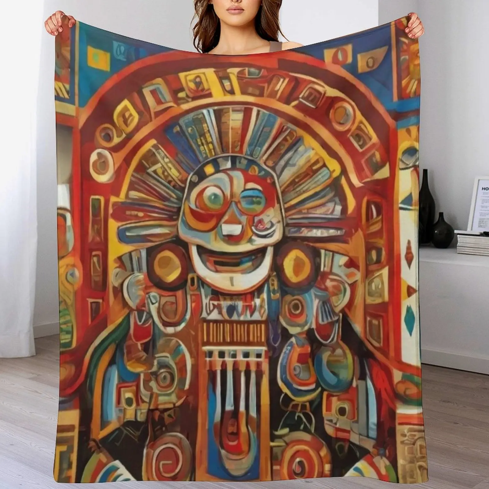 Vibrant Treasures of Peruvian Art Throw Blanket Soft Home Decor Blanket for Couch Bedroom