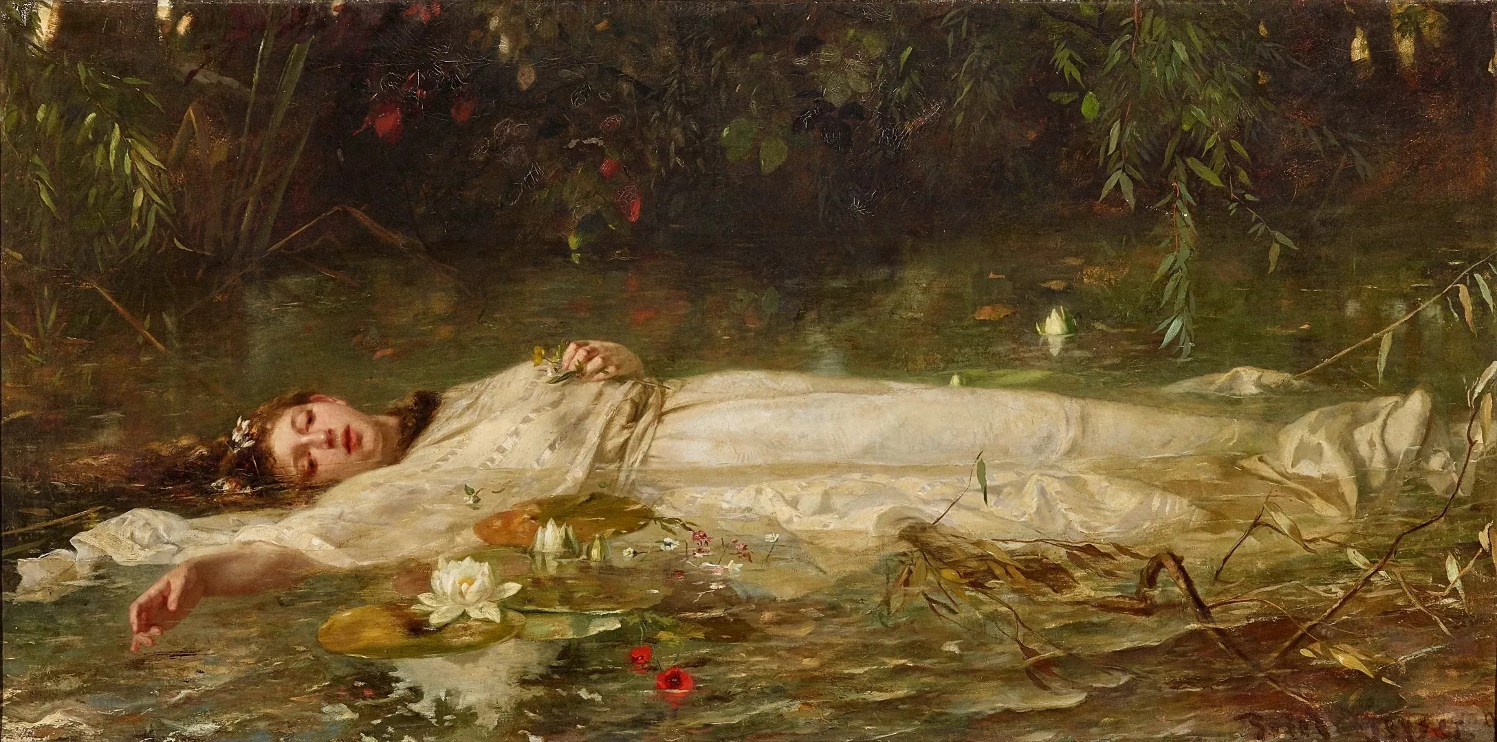 puzzle-classico-de-500-pecas-com-pintura-elegante-de-lirio-d'Agua-ophelia-estilo-artistico-classico-para-decoracao-de-parede-em-casa