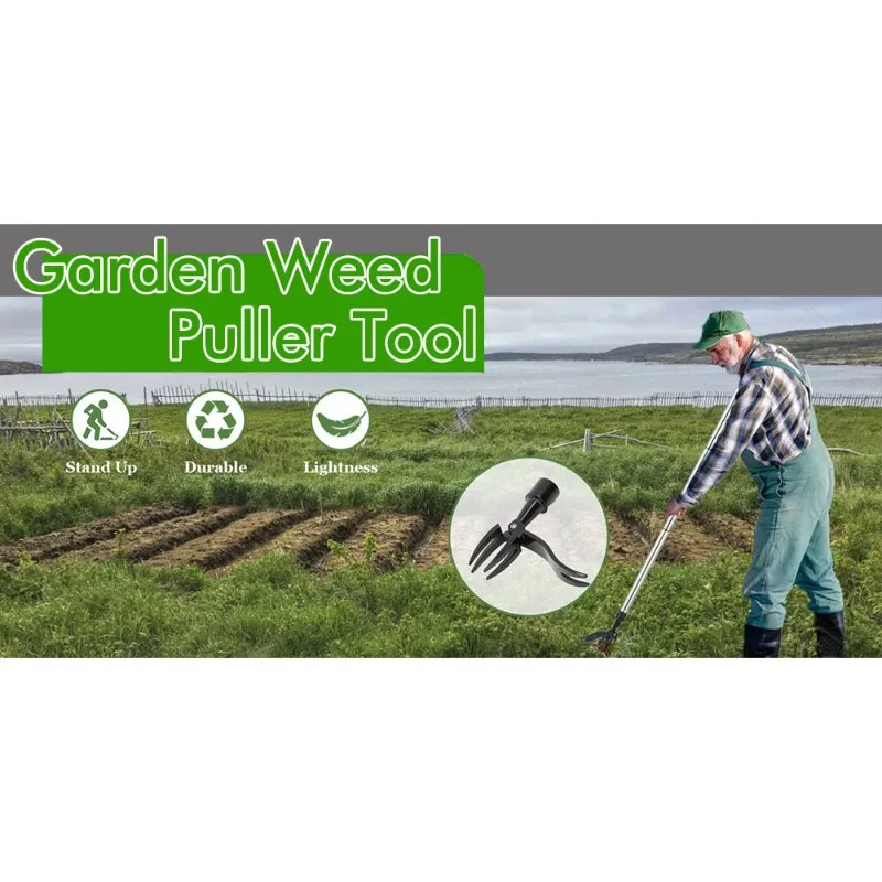 N96R Standing Weed Puller Manual Garden Tool-Detachable Root Remover-Light Weight Efficient Design