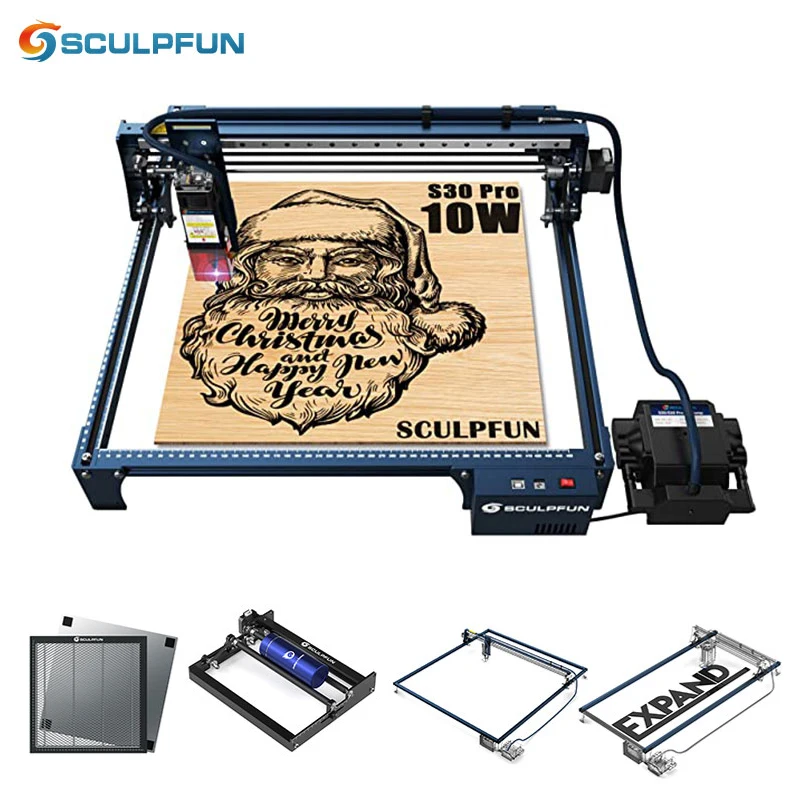 

SCULPFUN S30 PRO Laser Engraver Automatic Air-assist System 10W Engraving Machine with Replaceable Lens 935x905mm Engraving Area