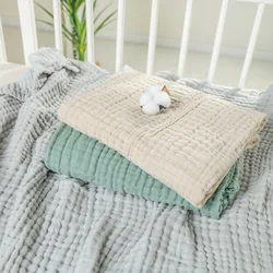 Couverture de Bébé en Gaze de Coton à 6 Couches, Serviette de Bain en Mousseline Douce pour Nouveau-né, Articles de Literie Ronds pour Poussette