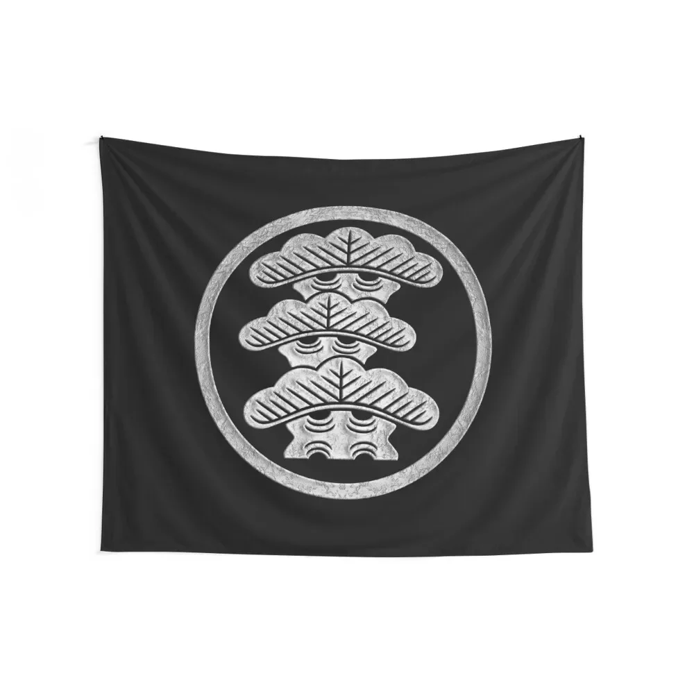 Sankai Matsu Kamon in Silver Foil Tapestry Decoration Bedroom Room Decoration Korean Style Tapestry