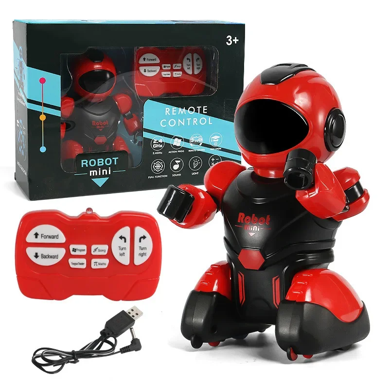 Intelligent RC Robot Kids Toy Programming Infrared Remote Control Stunt Robots LED Light Toys for Boys Children Christmas Gifts