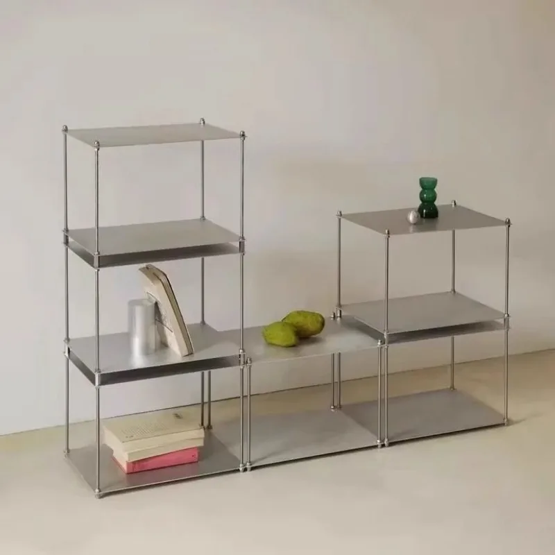 

Metal Stainless Steel Modular Shelf Living Room Entrance Storage Rack Clothing Shop Coffee Shop Display Rack