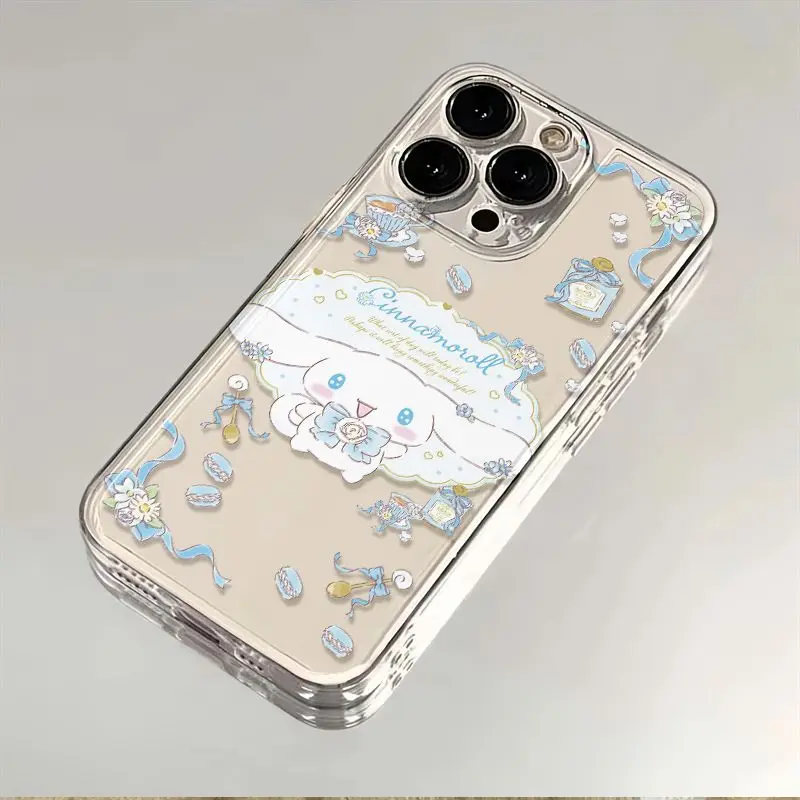 

Cartoon Character Hello Kitty Cinnamon Roll Transparent Space Shell Suitable for Apple 16/15/14/13 Promax Mobile Phone Case Gift