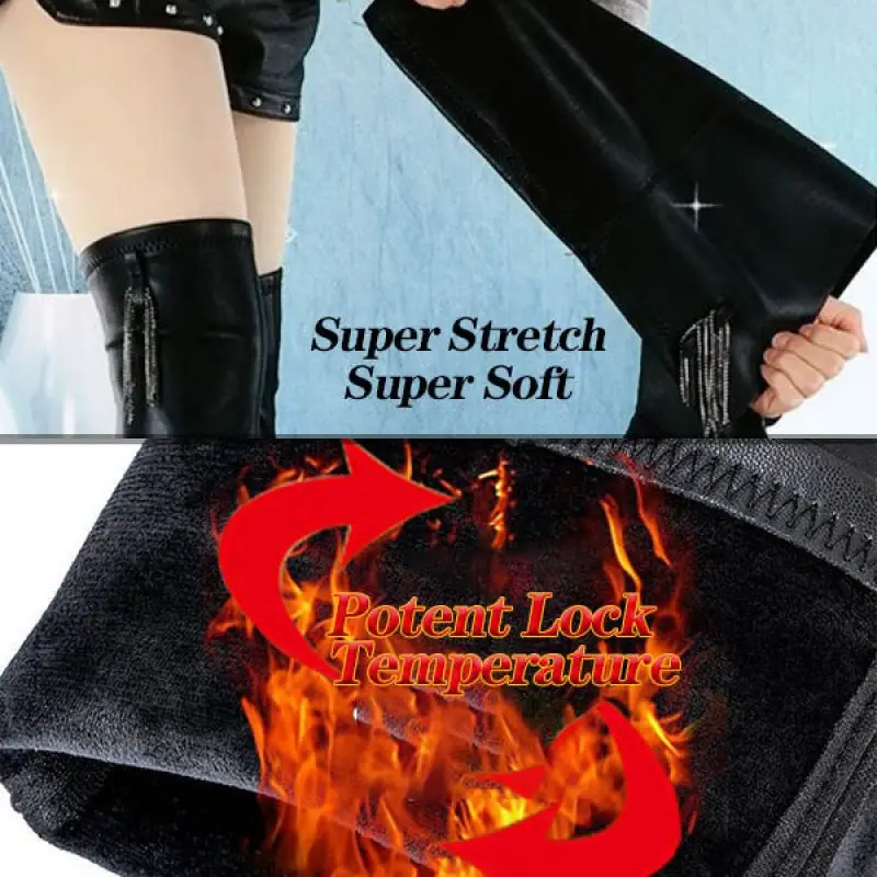 Stivali invernali sopra il ginocchio elasticizzati autunno e inverno Look stivali sottili con tacco spesso stivali con tacco alto