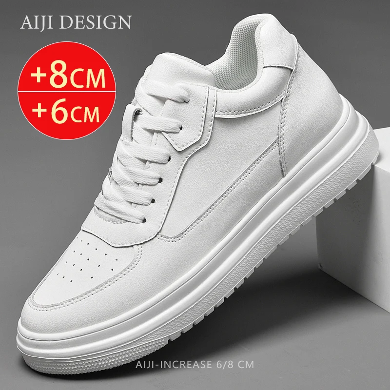 Genuine Leather Heightening Elevator Shoes Height Increase Shoes Men Height Insole 6CM Men Sneakers Sport zapatos para hombre