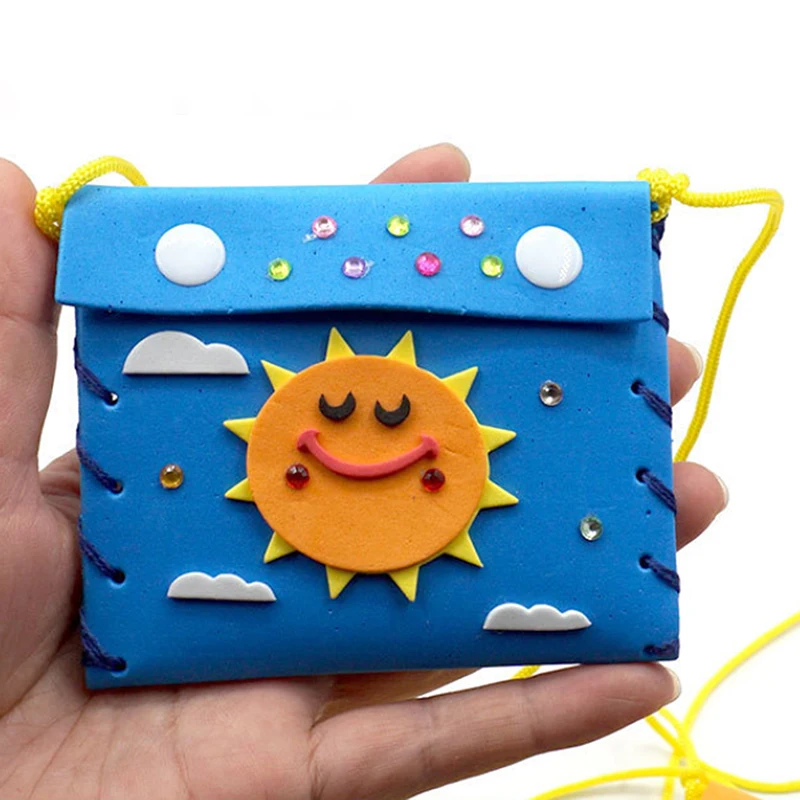 

Children's DIY Small Wallet Felt Wallet EVA Adhesive Creative Sewing Pasting Handicrafts Preschool Toy Handmade Material Package