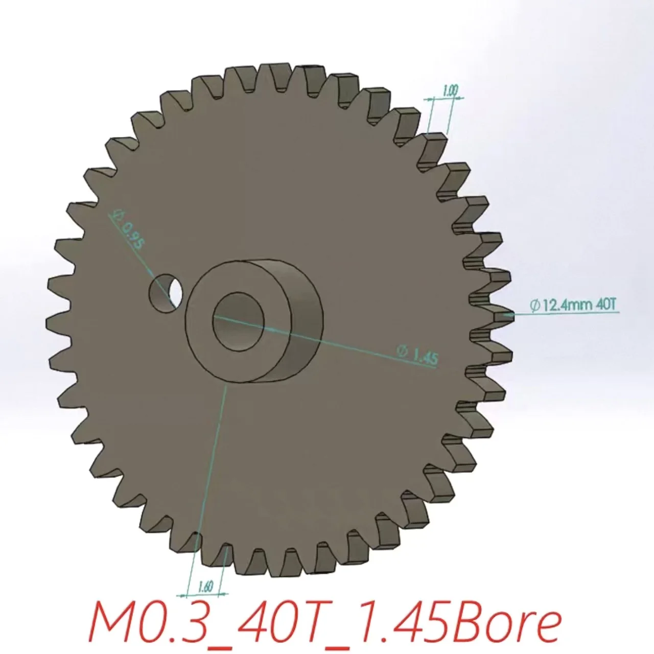 1.5/2mm M0.3 40 Teeth Motor Shaft POM Plastic Gear for Mini Model Aircraft Remote Control Car Low-Noise