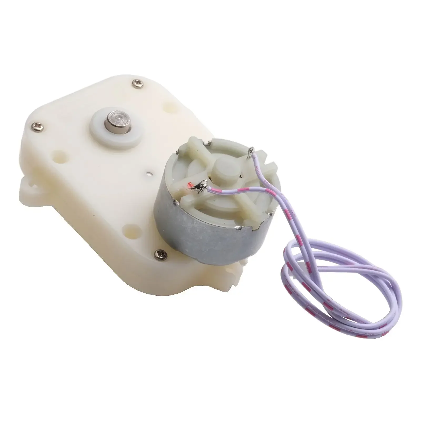 

Запчасти для электроинструментов: белый сменный мотор с плавной намоткой, пластиково-металлическая конструкция, стабильная скорость 0,3 об/мин, диаметр 32 мм.