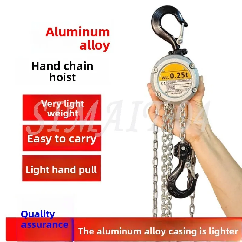 

Mini Hand Chain Hoist Hook Mount 0.25/0.5 Ton Capacity 3m/6m Lift CE Certificate Portable Manual Lever Block Lifting