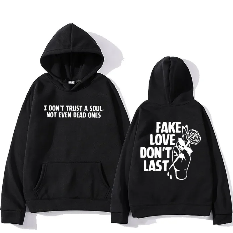 Fake Love Don't Last Hoodies Rapper Mgk Machine Gun Kelly Sweatshirts Men/Women Hip Hop Graphic Printing Pullovers Hooded