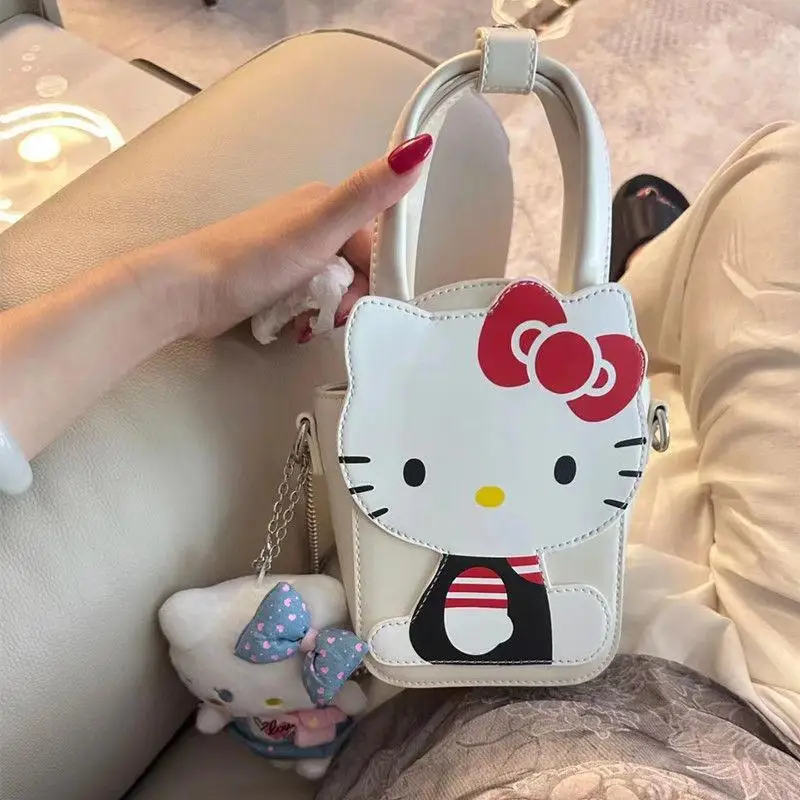 

Pu Girl Sanrios Cosmetic Bag Cute Handbag Girl's Heart Sweet Kawaii Cartoon Crossbody Bag Portable All-Match Handbag Casual Bag