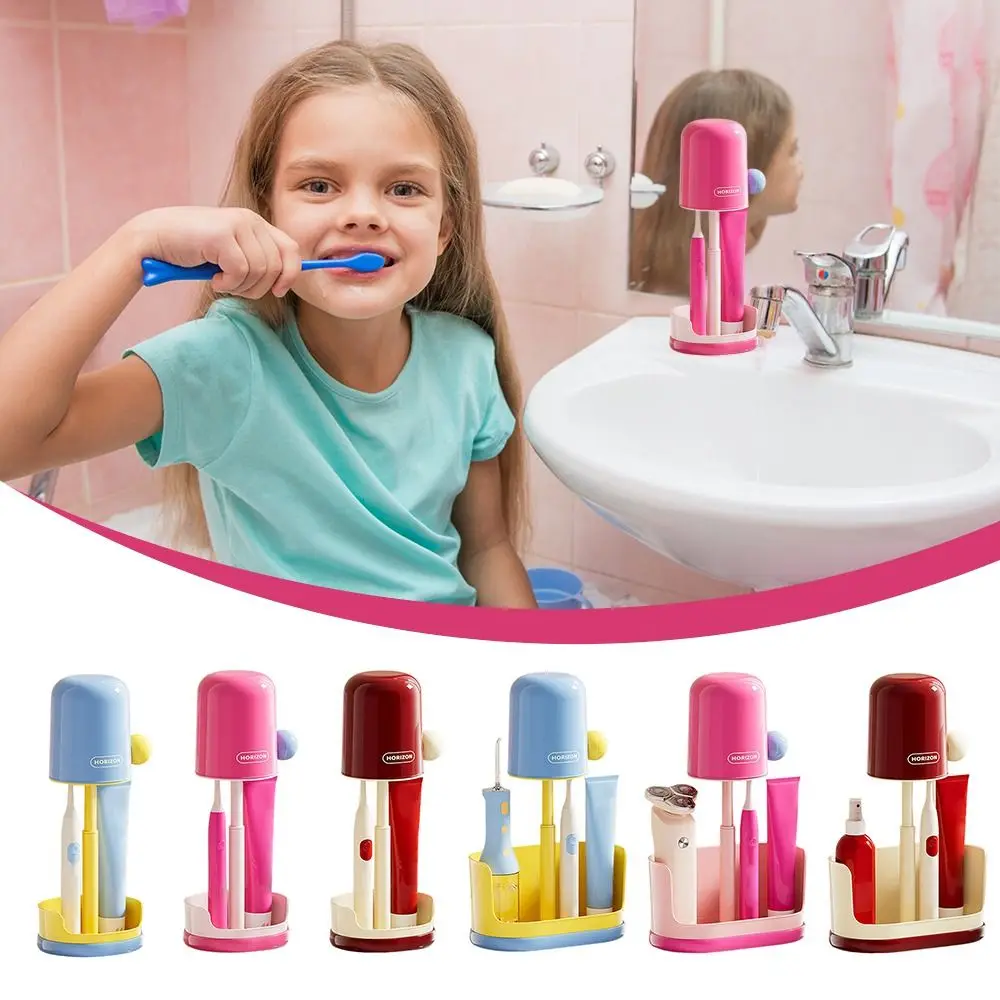배수 기능이 있는 칫솔 홀더, 펀치 프리 만화 캐릭터 치약 보관 랙, 내구성 있는 도파민 전동 칫솔 스탠드 랙