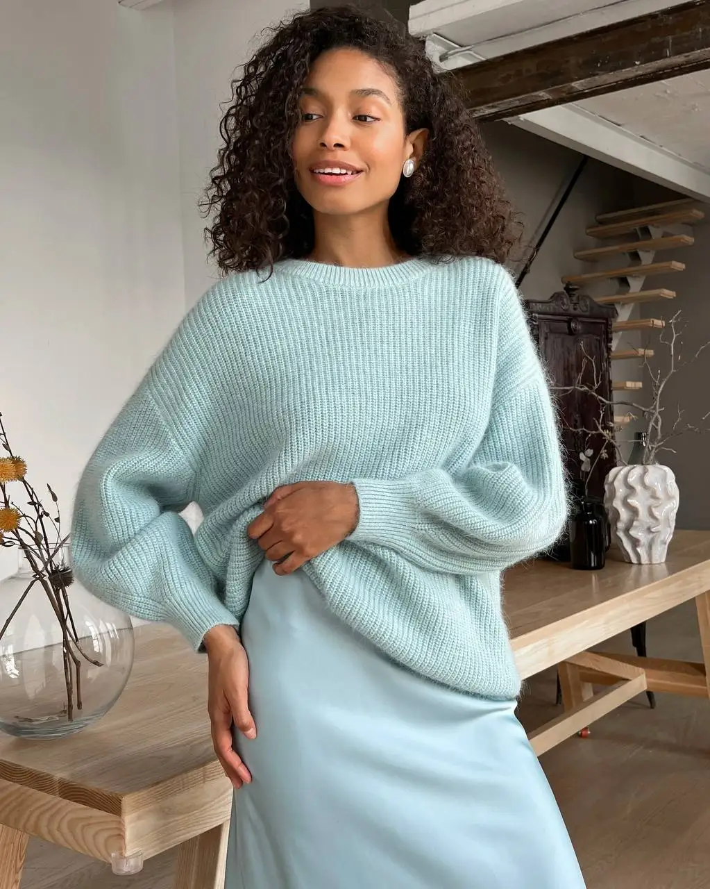Hirsionsan Soft Warm Knitted Cashmere Sweaters Women 2023 New Winter Loose Solid Female Pullovers Basic Knitwear Jumper 12color