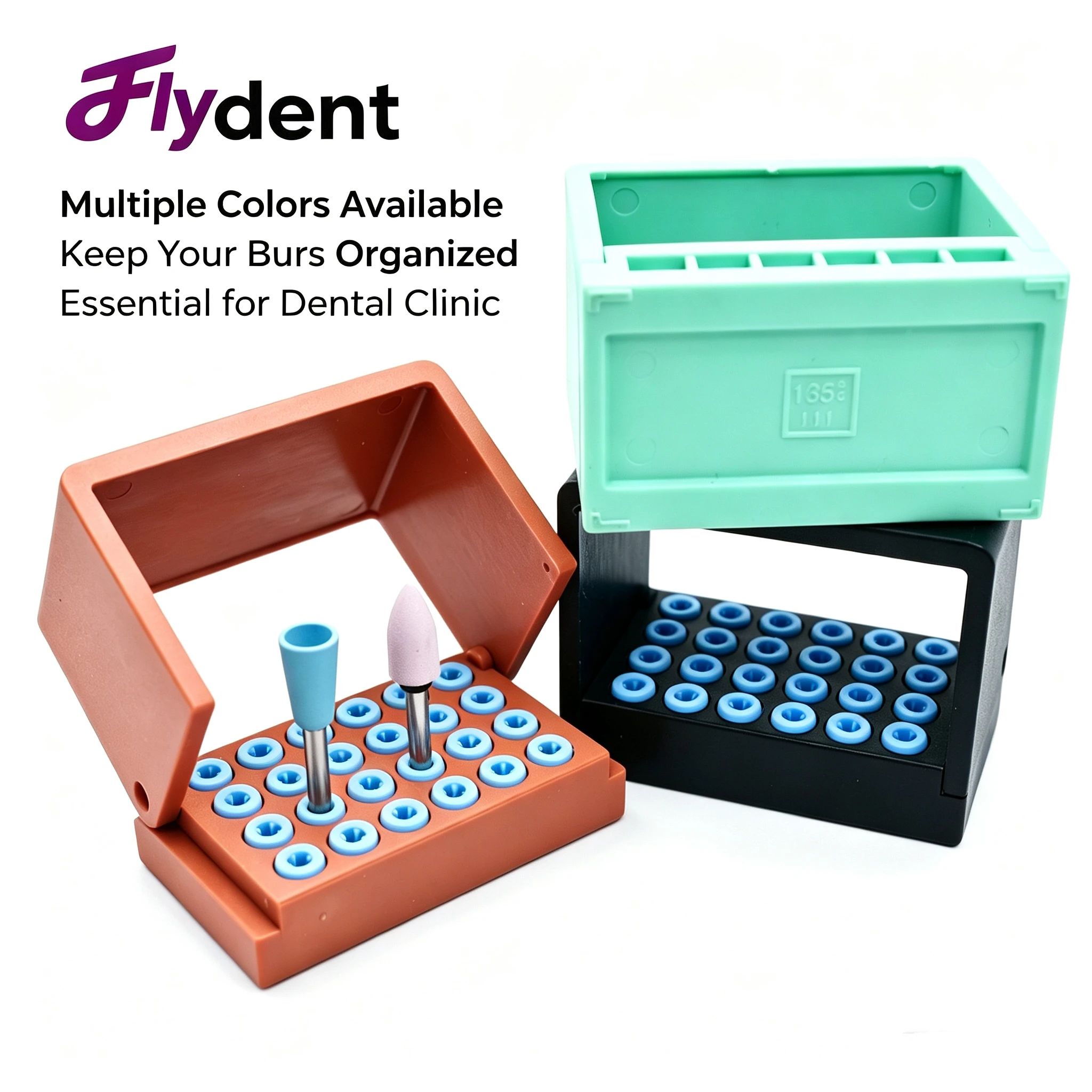 Dental 24holes Bur Holder Dental Root Endo Files  for High&Low Speed Burs Disinfection Box  Endodontic File Drill Stand