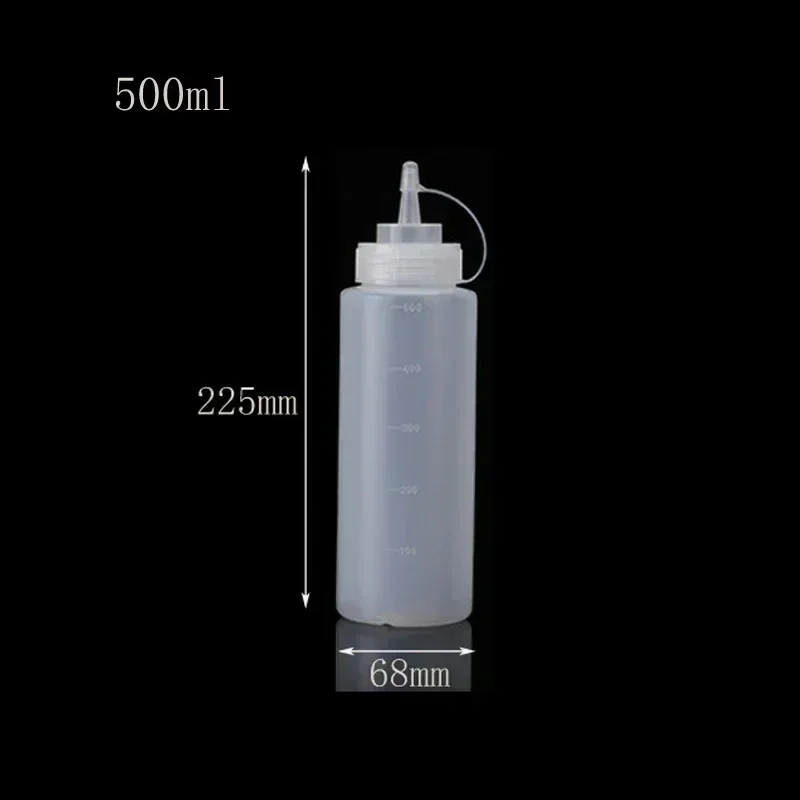 10 Stuks 120 Ml-1000 Ml Lege Plastic Sauzen Flessen Lekvrije Squirt Knijpfles Container Voor Salade ketchup Bbq Saus Siroop Olie
