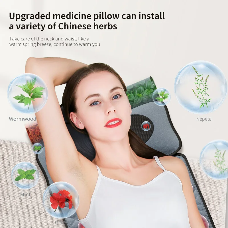 2022 New Style Electric Vibrating Bed Pillow Airbag Shiatsu Body Foldable Storage 9 Gears CD8 Luxurious Massage Mattress