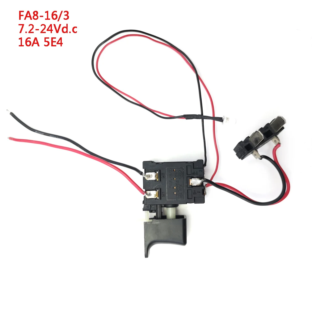 FA8-16/3 7.2V-24V 16A 5E4 for Lithium Battery a knife and saw Switch Speed Control Switch with LED Tool Accessories