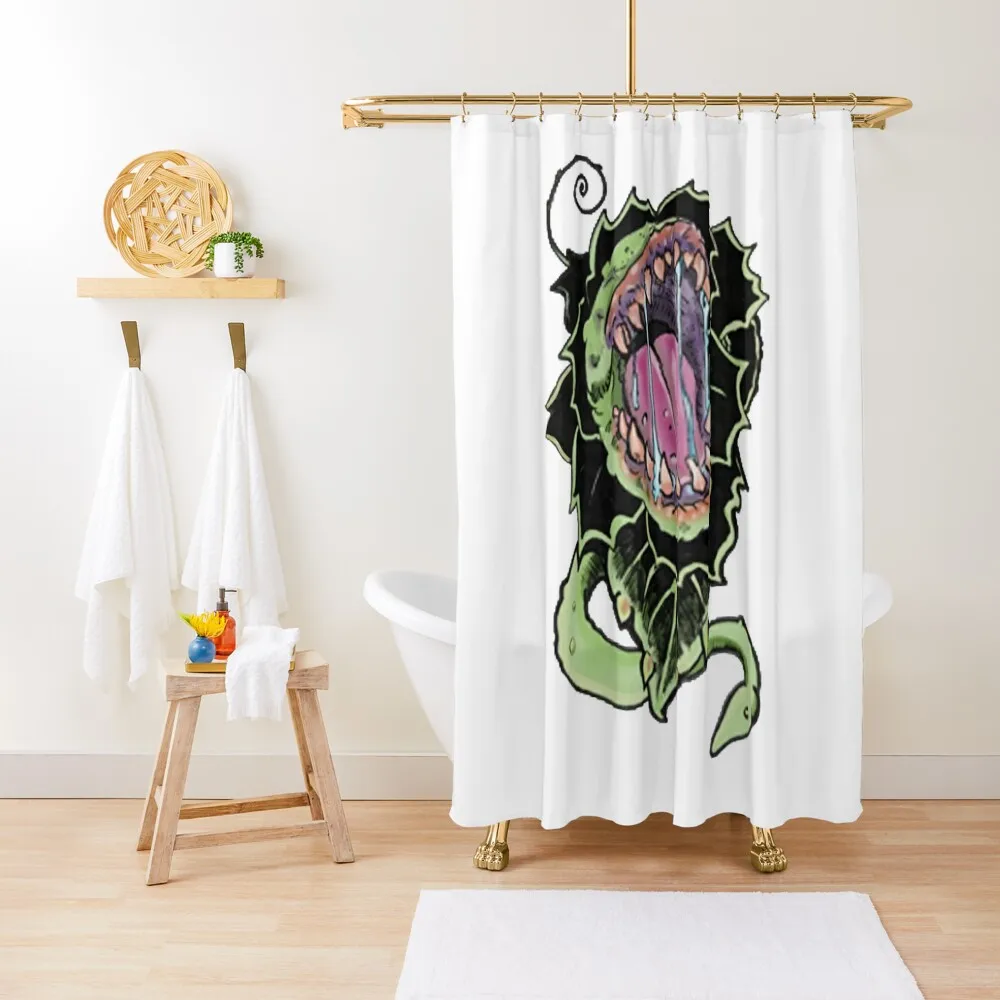 

Audrey II Shower Curtain For Shower Washable Waterproof Fabric Shower Cover Luxury Bathroom Curtain
