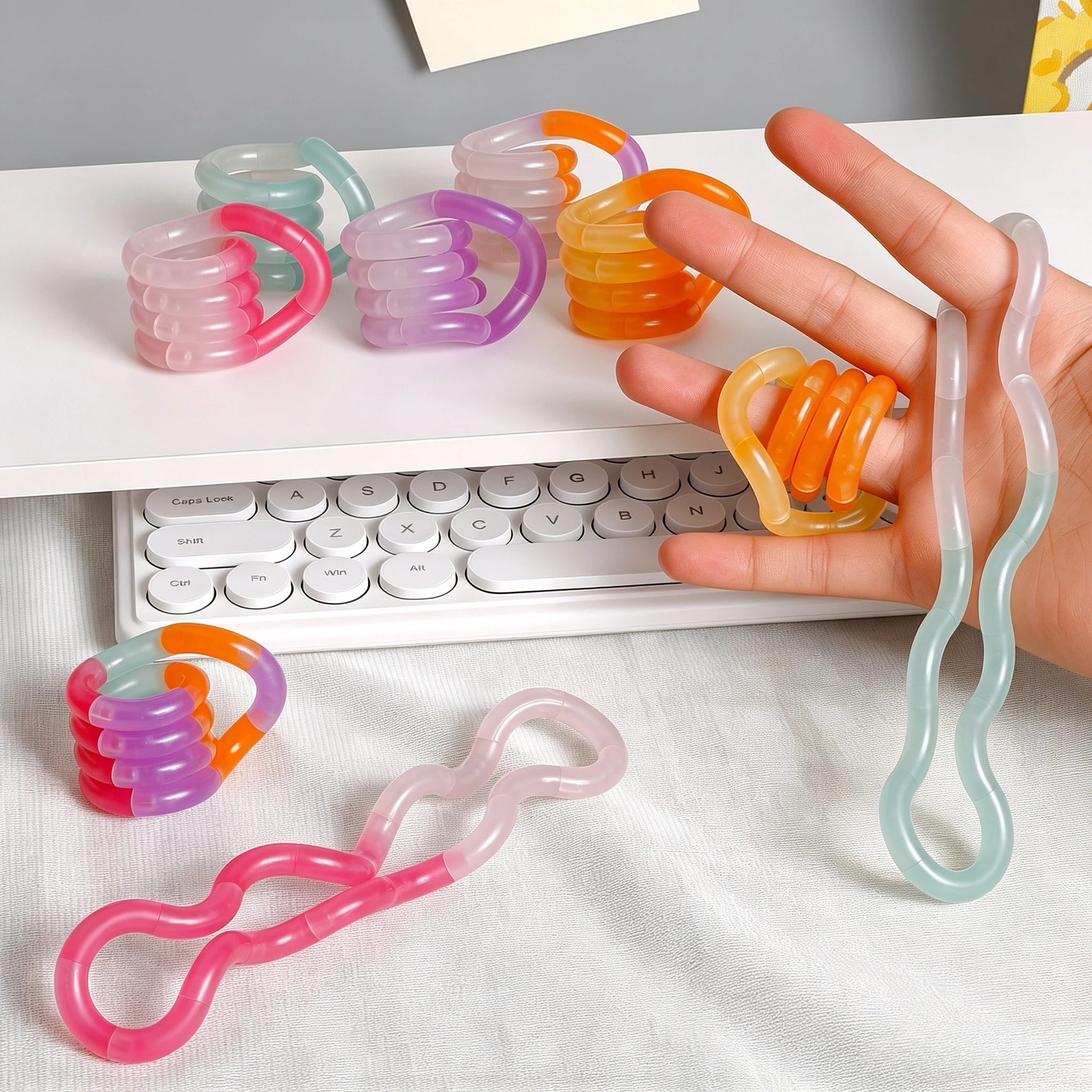 Thermochromic Deformable Rope Twist Squishy Fidget Toy, Anti‑Stress Knot Toy For Anxiety Relief Focus Infinite Stress Reduction