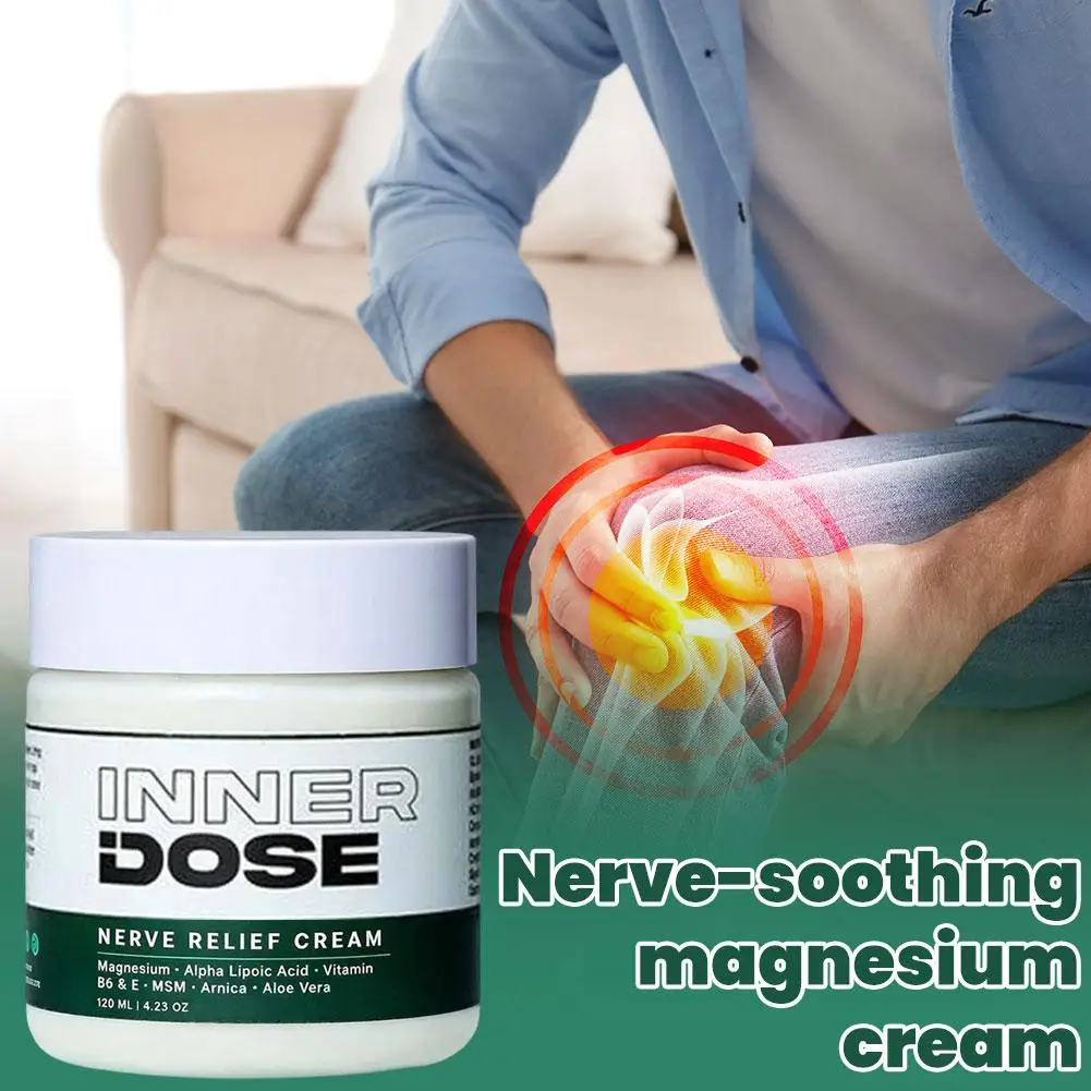 Inner Dose Premium Nerve Relief Cream Natural Extract Gentle Non-Irritating Deeply Nourishing For Knee Hand Body Discomfort