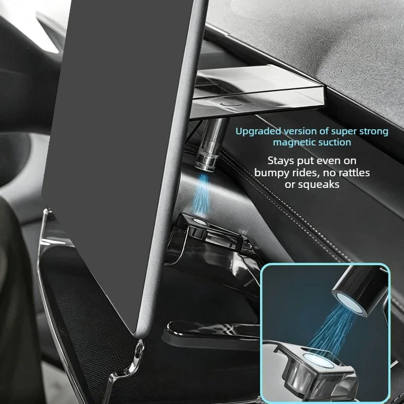 

For Tesla Model 3/Y Highland (2023-2026): Screen Below Magnetic Storage Tray - ETC & Tissue Holder