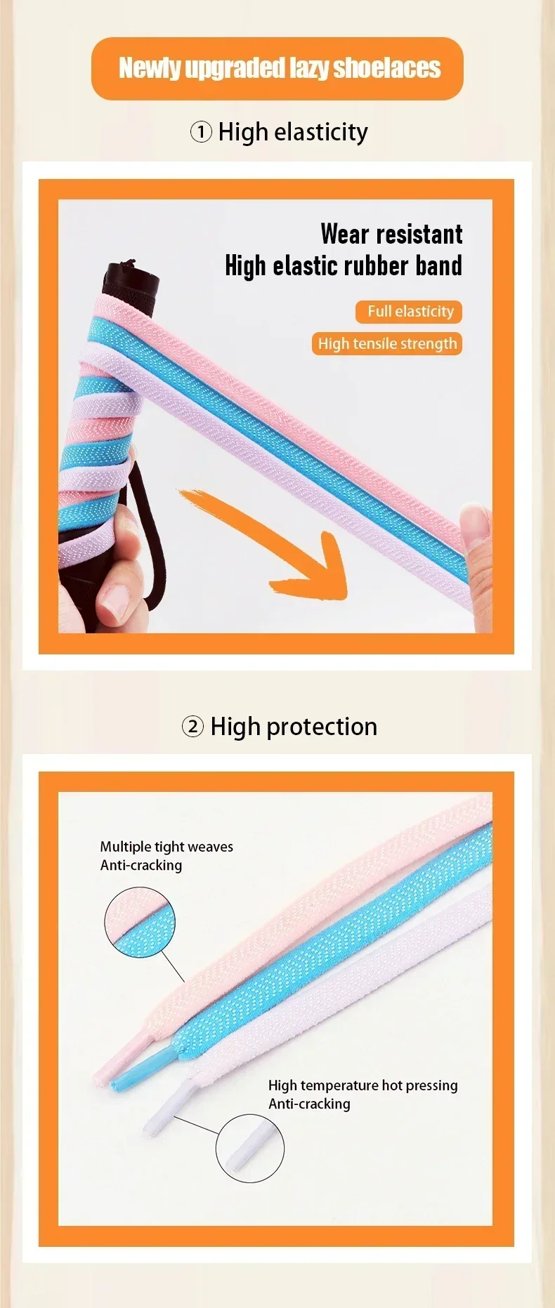 NEU 1 Paar/2 Paare Schnürsenkel ohne Binden, elastische flache Schnürsenkel mit Metall-Druckverschluss, bequeme Schnürsenkel ohne Knoten für Sneaker und Freizeitschuhe – Detail 5